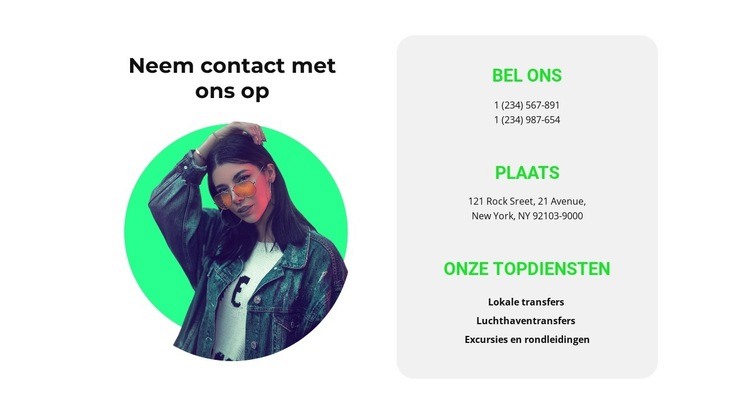 Alle contactinformatie Bestemmingspagina