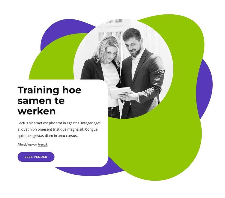 Training hoe samen te werken HTML-sjabloon