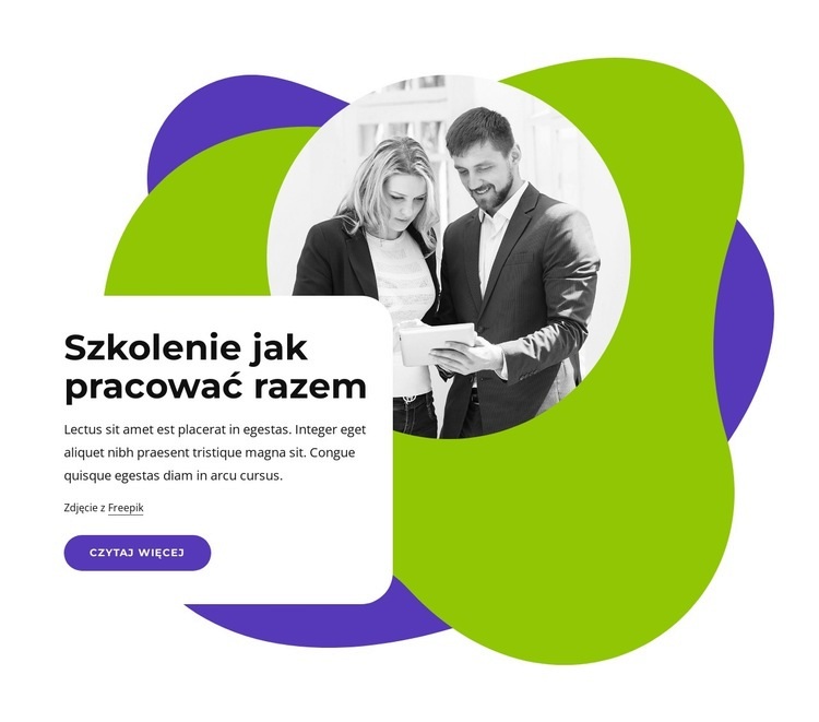 Szkolenie jak współpracować ze sobą Makieta strony internetowej