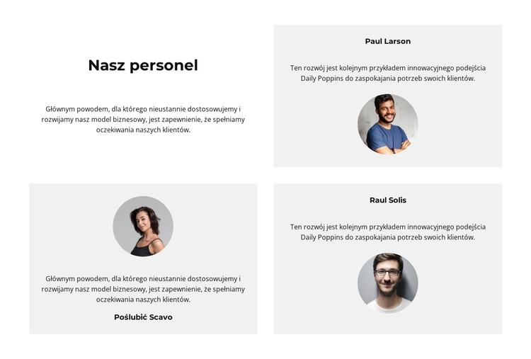 To nasz personel Motyw WordPress