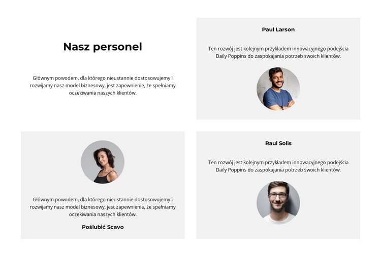 To nasz personel Projekt strony internetowej