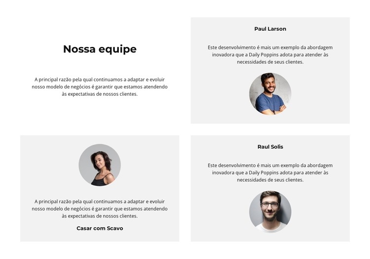 é nossa equipe Construtor de sites HTML