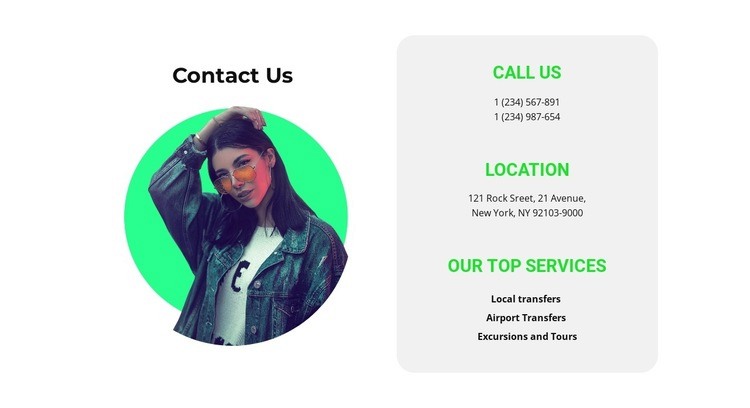 All contacts information Squarespace Template Alternative