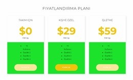 Yeni Fiyatlandırma - HTML5 Şablonu