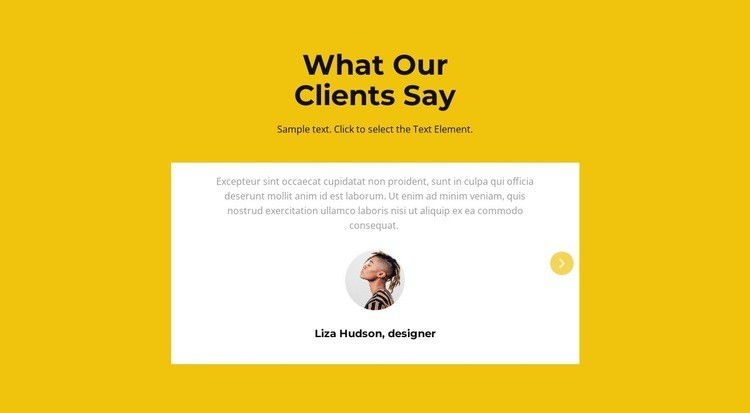 Two testimonials in slider Web Page Design