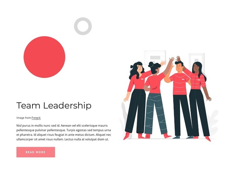 Team leadership Web Page Design