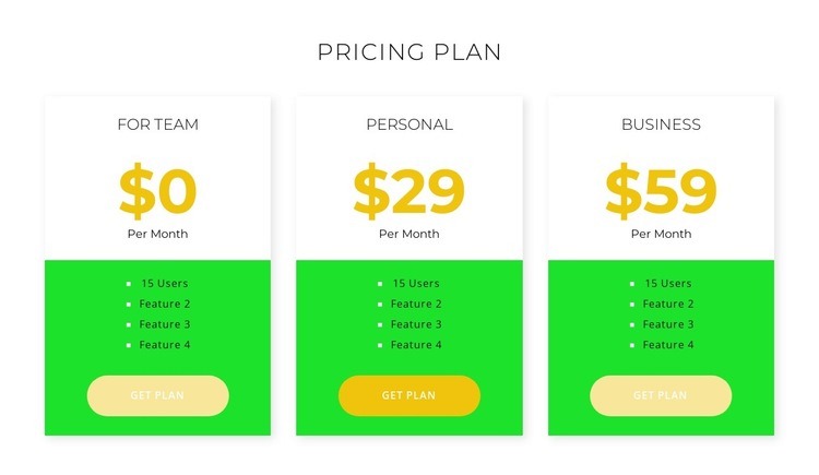 New pricing Webflow Template Alternative