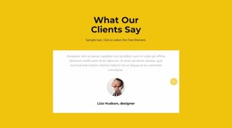 Two Testimonials In Slider Website Mockup