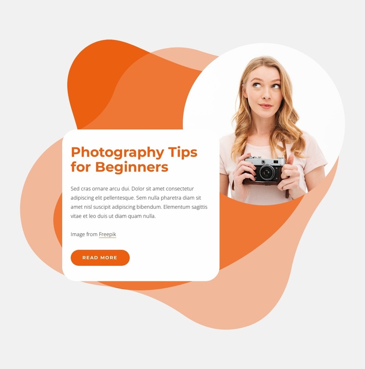 Photography tips for beginners Website Design