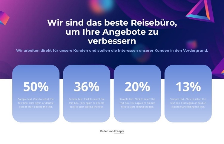 Leistungen des Reisebüros Website design