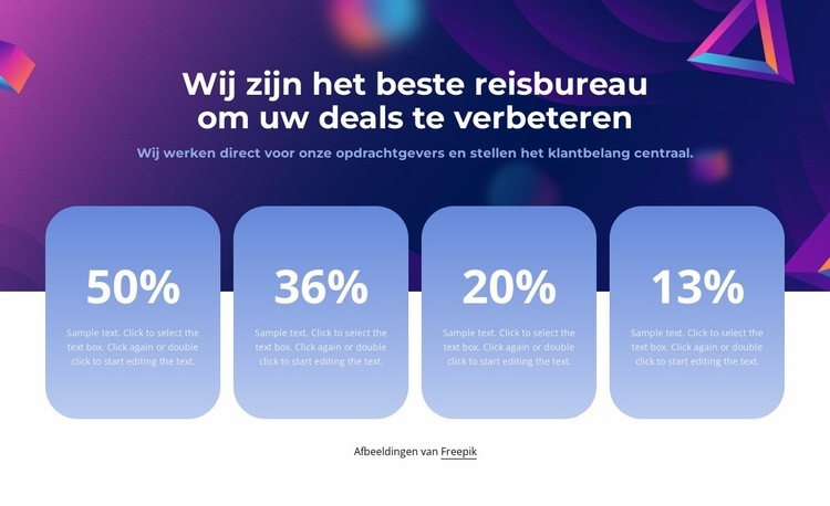 Prestaties van reisbureaus Sjabloon voor één pagina