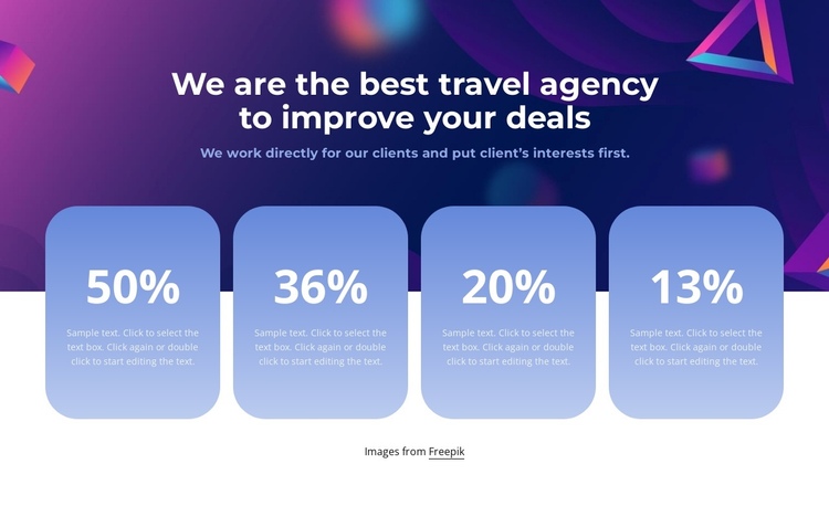 Travel agency achievements One Page Template