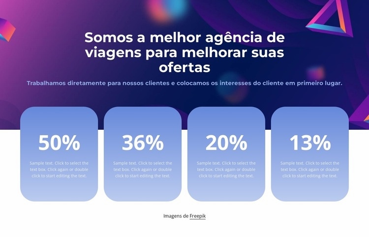 Conquistas da agência de viagens Modelo de uma página