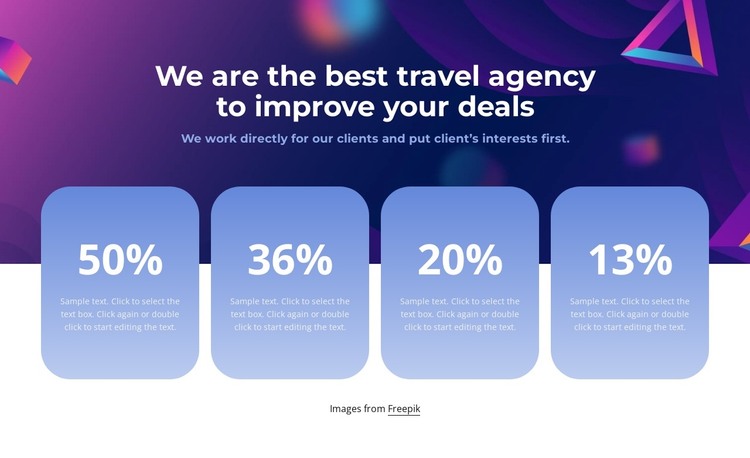 Travel agency achievements Web Design