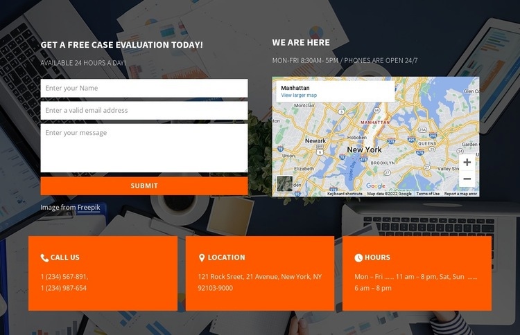 Contact block on image background Webflow Template Alternative