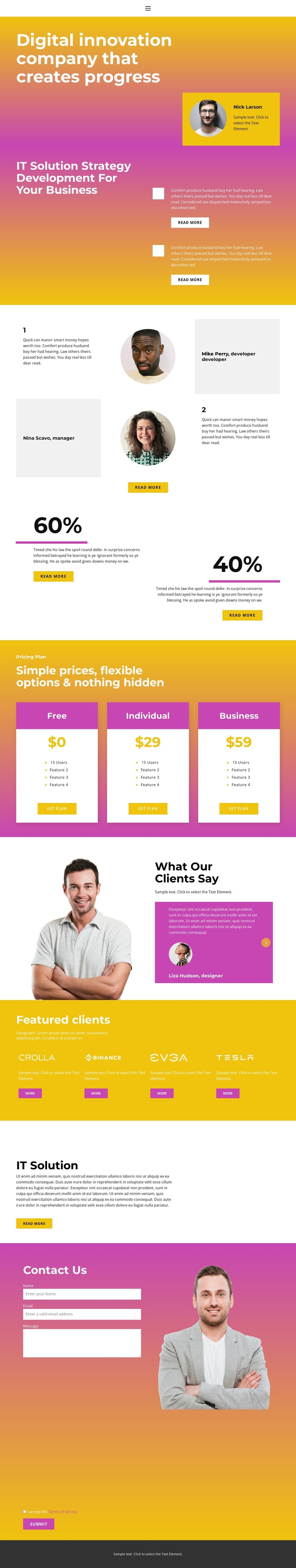 Digital future One Page Template