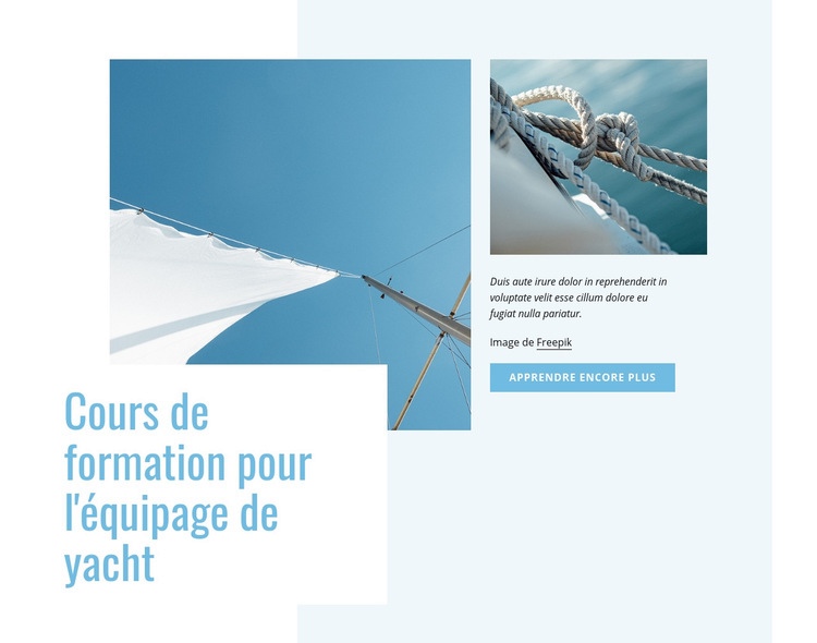 Cours de formation des équipages de yacht Modèles de constructeur de sites Web