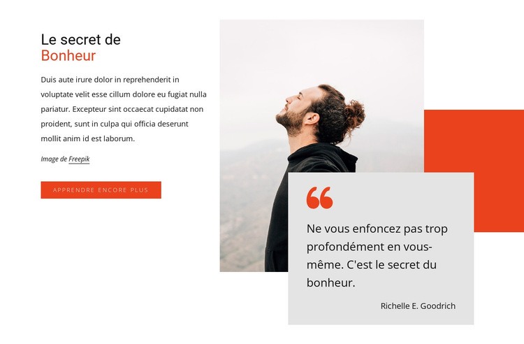 Le secret du bonheur Modèles de constructeur de sites Web