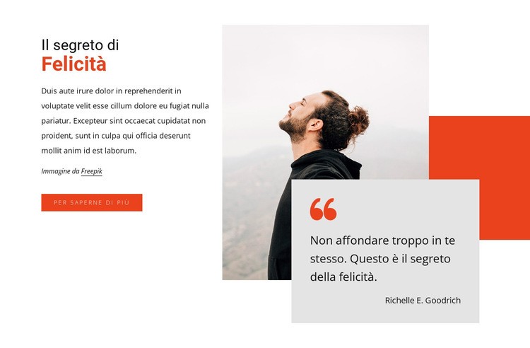 Il segreto della felicità Mockup del sito web