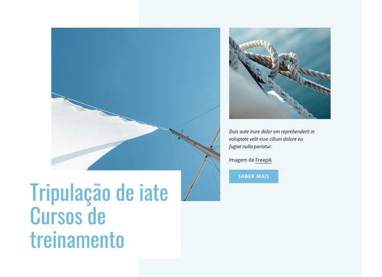 Cursos de treinamento de tripulação de iate Landing Page