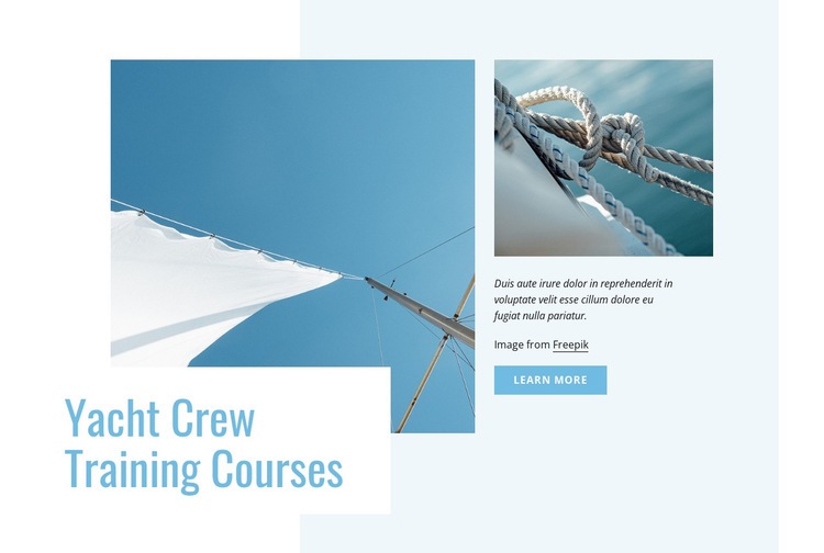 Yacht crew training courses Web Page Design