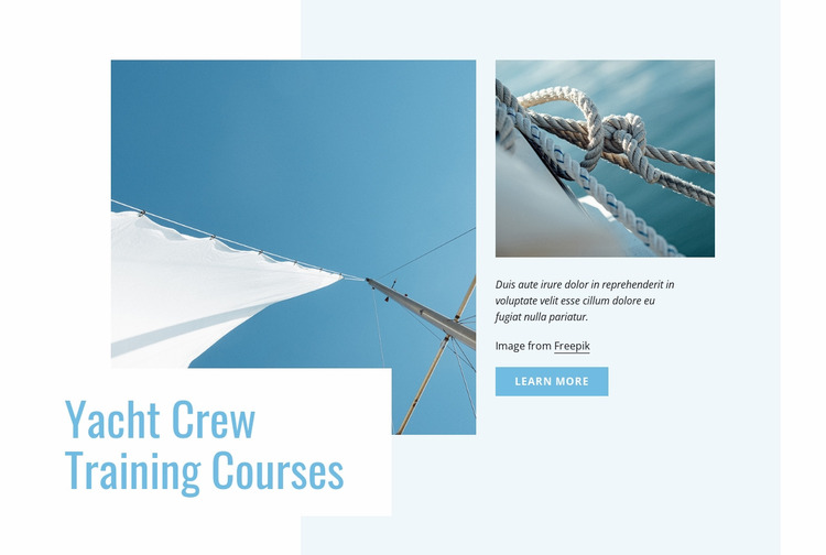 Yacht crew training courses WordPress Website Builder