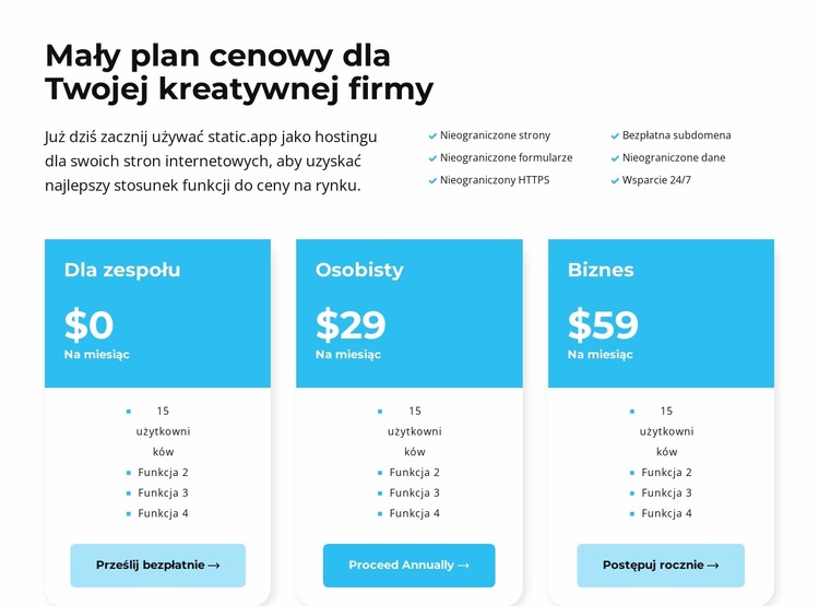 Oznacza to wycenę Szablon Joomla