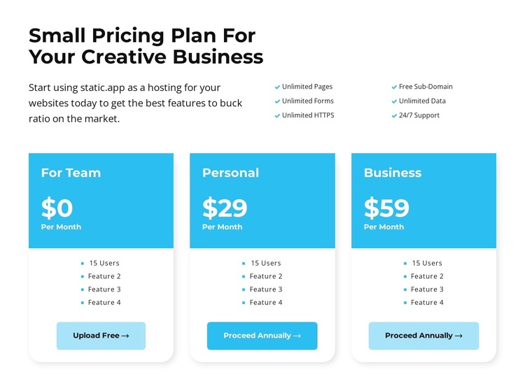This means pricing Template