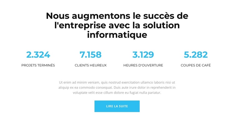 Cela signifie succès Modèle de site Web