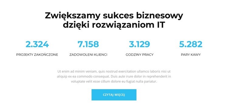 To oznacza sukces Szablon jednej strony