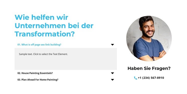 Fragen jederzeit Landing Page