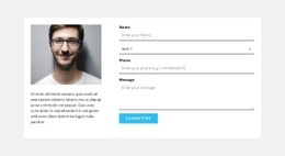 Superbe Modèle HTML5 Pour Photo, Texte Et Formulaire De Contact