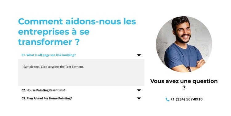 Questions à tout moment Modèle HTML5