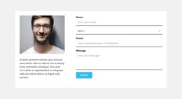 Foto, Testo E Modulo Di Contatto - Modello Elementi Premium