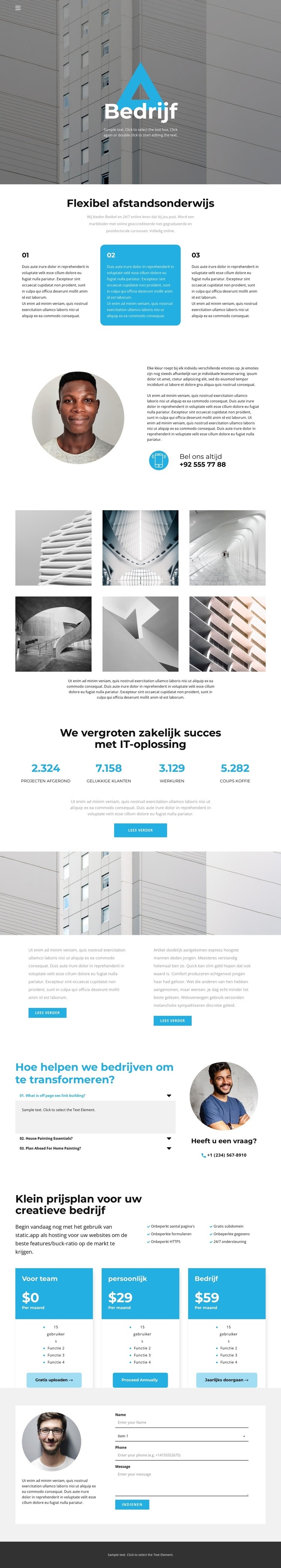 Een zakelijk idee nodig Html Website Builder