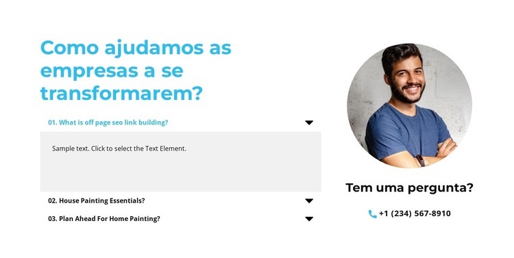 Perguntas a qualquer momento Design do site