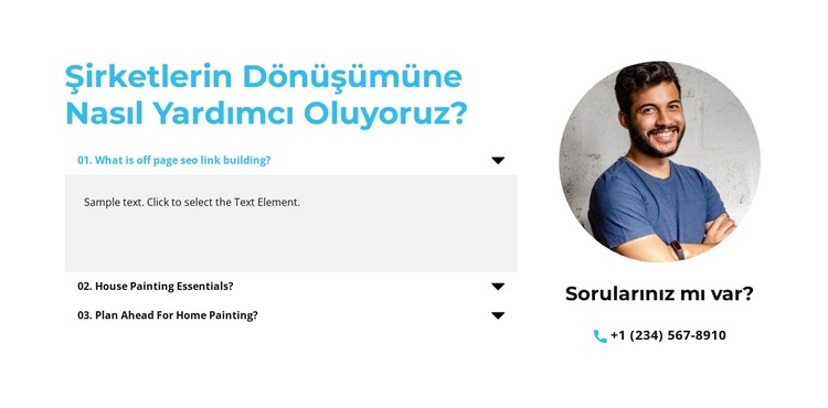 Sorular her zaman HTML Şablonu