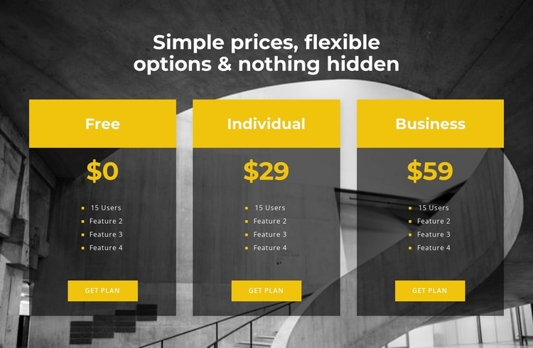 Choose your personal pricing Web Page Designer
