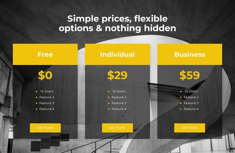 Choose your personal pricing Landing Page