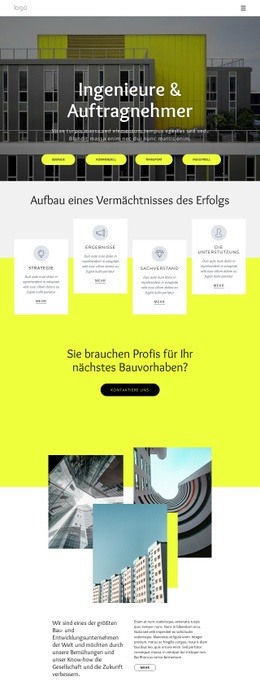 Ingenieure Und Auftragnehmer - Funktionaler Website-Builder