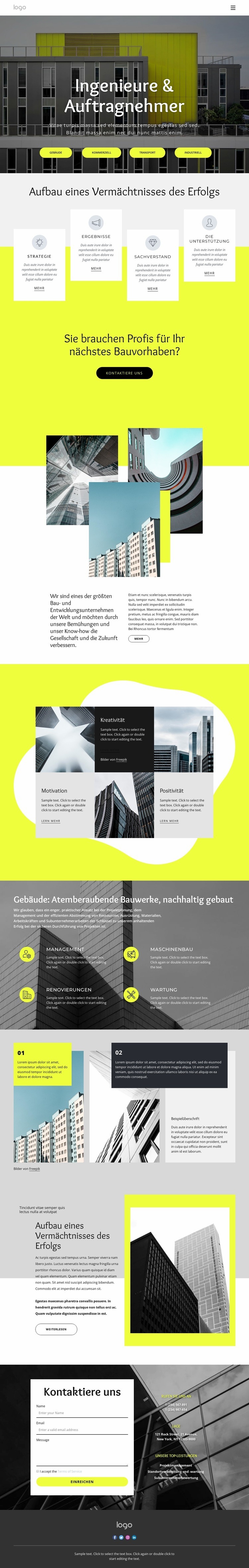 Ingenieure und Auftragnehmer Website design