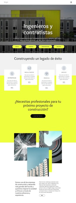 Ingenieros Y Contratistas - Plantilla De Sitio Web Gratuita