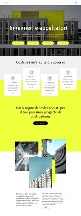 Ingegneri E Appaltatori - Modello Di Sito Web Semplice