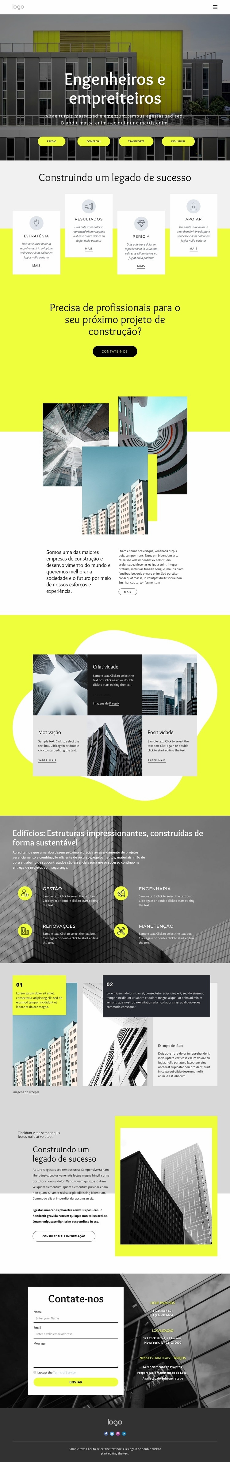 Engenheiros e empreiteiros Modelos de construtor de sites