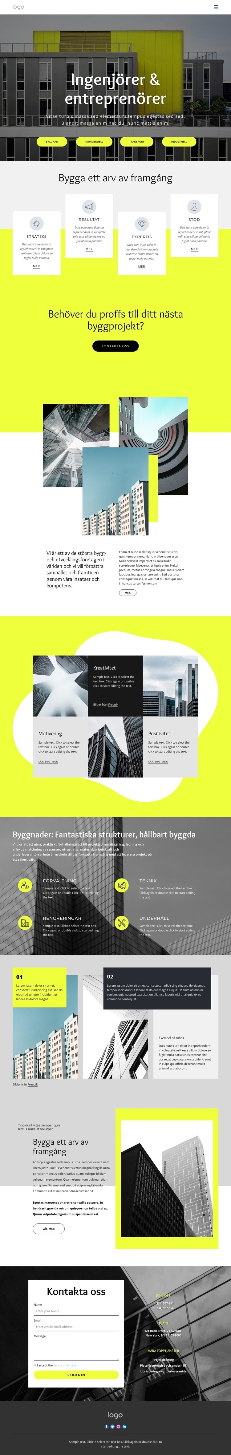 Ingenjörer och entreprenörer HTML-mall