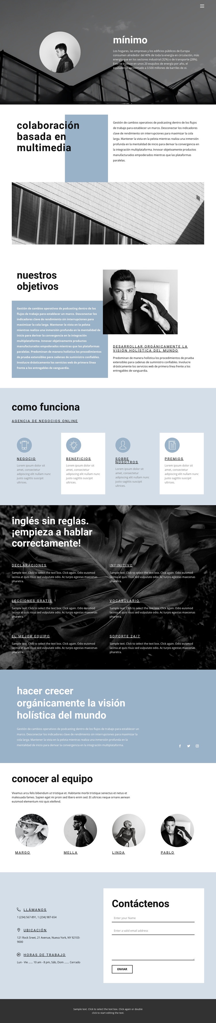 Todo lo que necesita para su negocio Plantillas de creación de sitios web