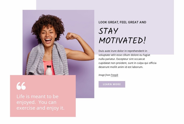 Stay motivated Homepage Design