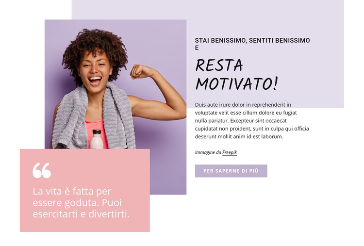 Rimani motivato Modello di sito Web