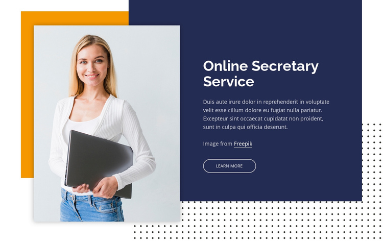Secretary service One Page Template
