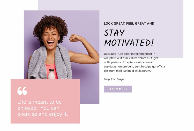 Stay motivated Website Mockup